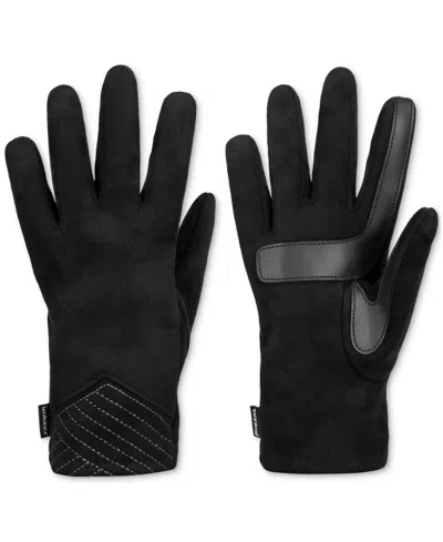 Isotoner Signature Women's Stretch Microsuede Gloves With Smardri And Smartouch In Black