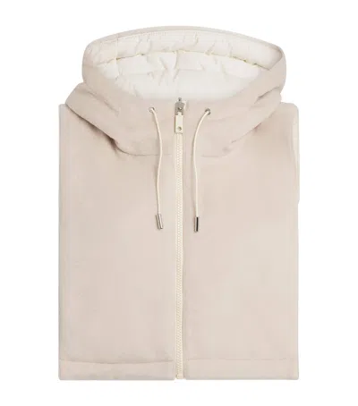 Max & Co Sleeveless Hooded Jacket In Neutral