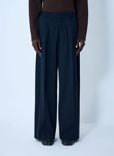 Acne Studios Men Pinstripe Tailored Pants In Blue