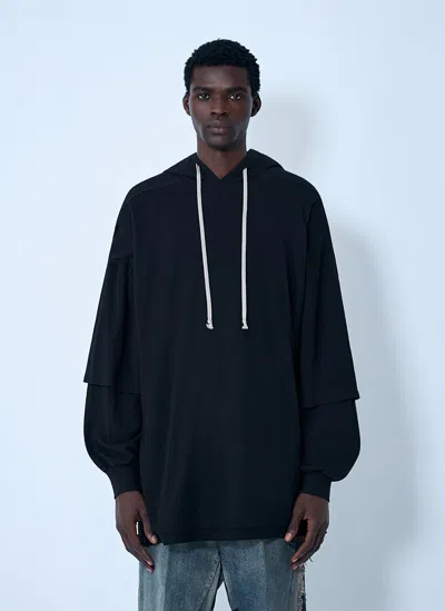 Rick Owens Drkshdw Tommy Hustler Hooded T-shirt In Black