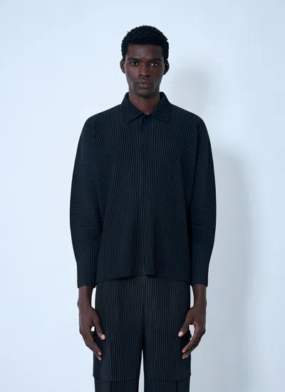 Issey Miyake Polo In Poliestere Nero  Uomo In Black