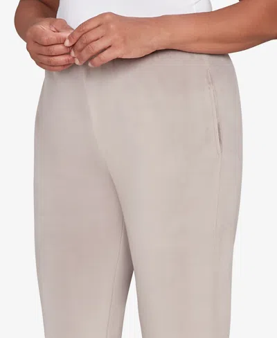 Alfred Dunner Calm Luxe Double Knit Short Length Pant In Neutral