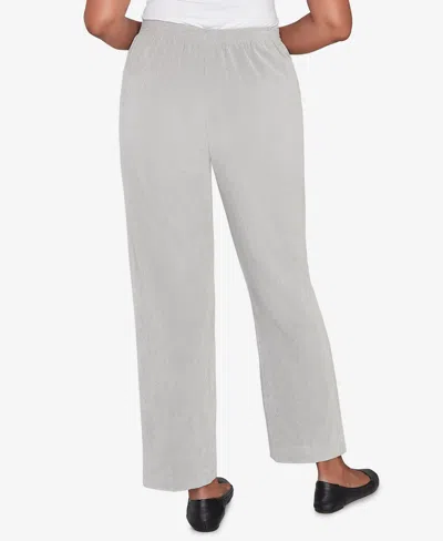 Alfred Dunner Stockbridge Pull-on Corduroy Flat Front Average Length Pant In Gray