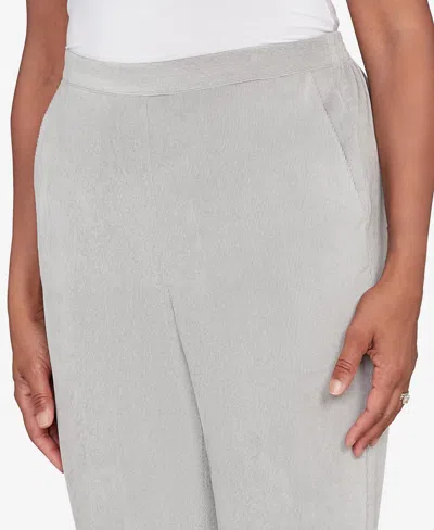 Alfred Dunner Stockbridge Pull-on Corduroy Flat Front Average Length Pant In Gray