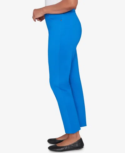 Alfred Dunner Barcelona Stretch Ponte Knit Short Length Pant In Blue