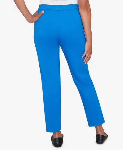 Alfred Dunner Barcelona Stretch Ponte Knit Short Length Pant In Blue