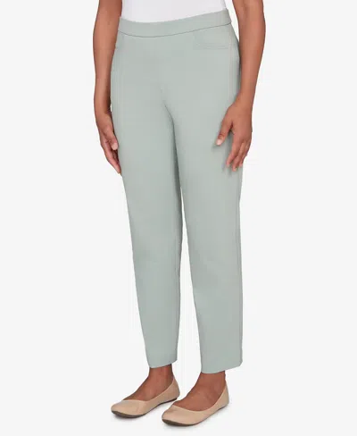 Alfred Dunner Petite Stockbridge Modern Millennium Short Length Pants In Green