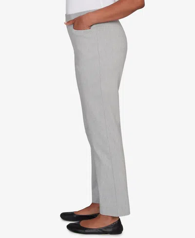 Alfred Dunner Petite Stockbridge Modern Millennium Short Length Pants In Gray