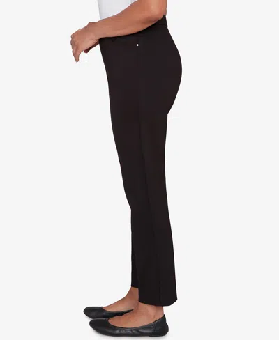 Alfred Dunner Petite Barcelona Stretch Ponte Knit Short Length Pants In Black