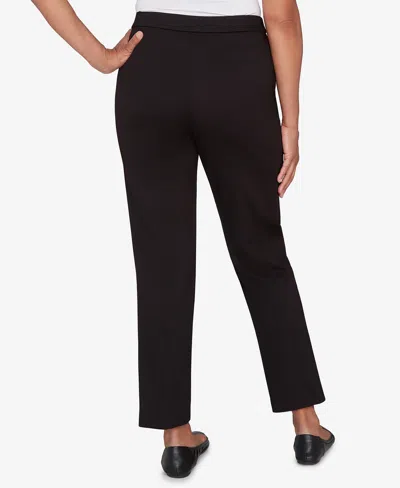 Alfred Dunner Petite Barcelona Stretch Ponte Knit Short Length Pants In Black