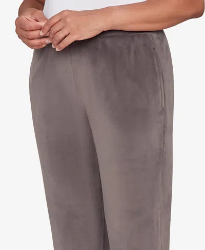 Alfred Dunner Calm Luxe Double Knit Average Length Pant In Gray