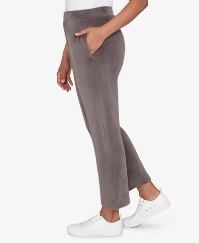 Alfred Dunner Calm Luxe Double Knit Average Length Pant In Gray