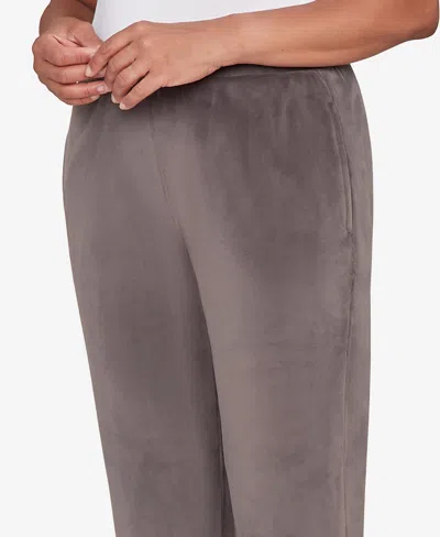 Alfred Dunner Calm Luxe Double Knit Average Length Pant In Gray