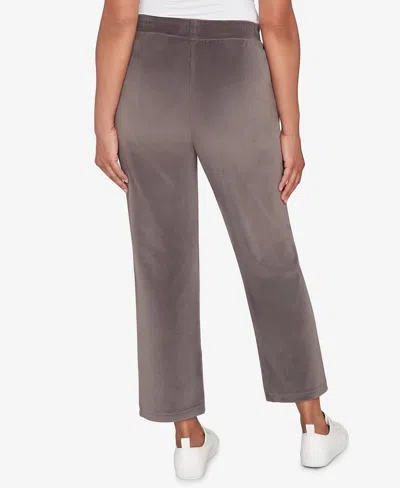 Alfred Dunner Calm Luxe Double Knit Average Length Pant In Gray