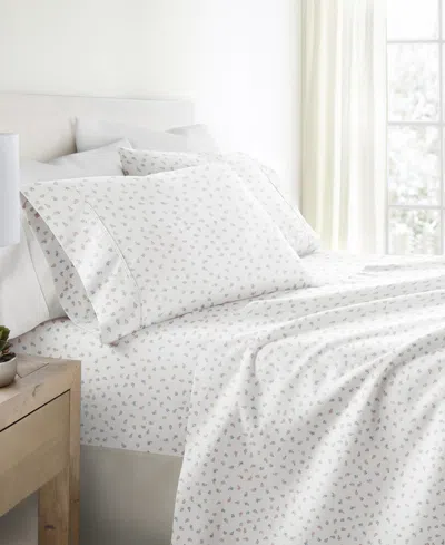 Kaycie Gray Printed 3-piece Microfiber Sheet Set, Twin In White