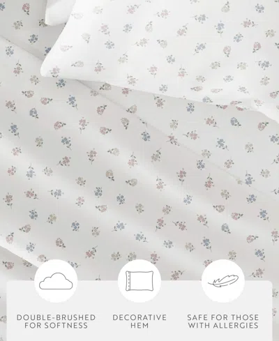 Kaycie Gray Printed 3-piece Microfiber Sheet Set, Twin In White