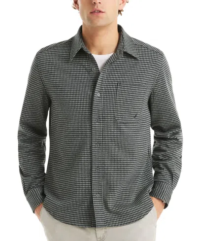 Nautica Men's Houndstooth Long Sleeve Shirt In Gray