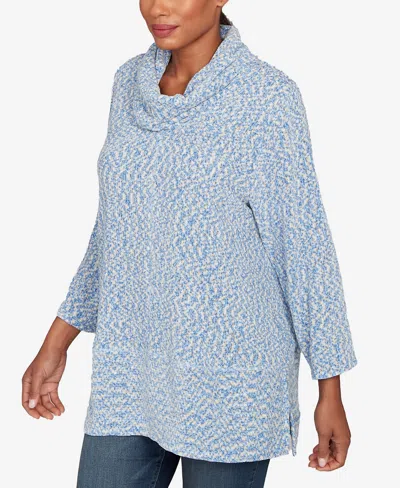 Ruby Rd. Plus Size Cowl Neck Spacedye Chenille Knit Top In Multi