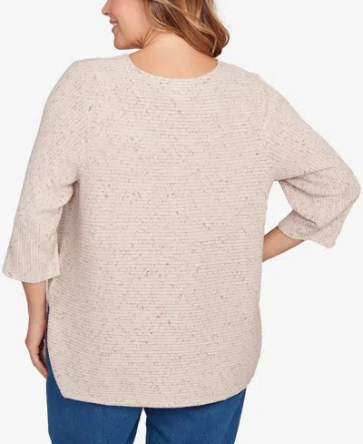 Ruby Rd. Plus Size Speckled Heather Rib Knit Top In Multi