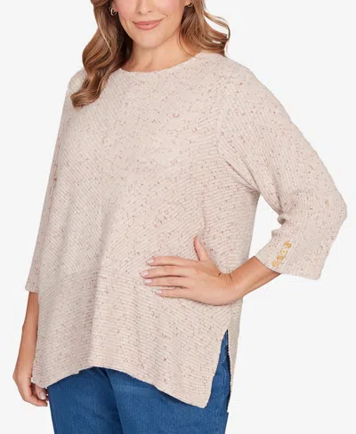 Ruby Rd. Plus Size Speckled Heather Rib Knit Top In Multi