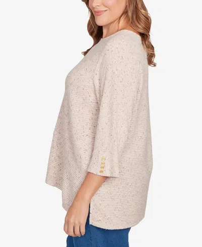 Ruby Rd. Plus Size Speckled Heather Rib Knit Top In Multi