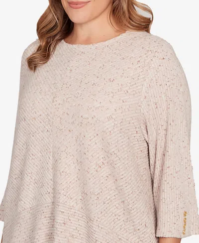 Ruby Rd. Plus Size Speckled Heather Rib Knit Top In Multi