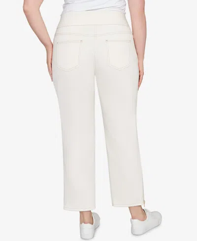 Ruby Rd. Plus Size Zipper Hem Pull On Pants In White
