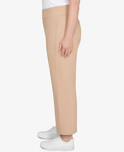 Ruby Rd. Plus Size Embroidered Stretch Pull On Pants In Brown