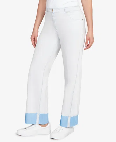 Ruby Rd. Petite Cuffed Pull-on Fly Pants In White