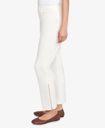 Ruby Rd. Petite Zipper Hem Pull-on Pants In White