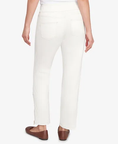 Ruby Rd. Petite Zipper Hem Pull-on Pants In White