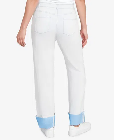 Ruby Rd. Petite Cuffed Pull-on Fly Pants In White