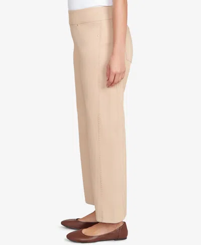 Ruby Rd. Petite Embroidered Stretch Pull-on Pants In Nude
