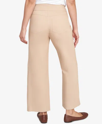 Ruby Rd. Petite Embroidered Stretch Pull-on Pants In Nude