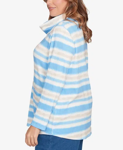 Ruby Rd. Plus Size Ribbed Stripe Patch Pocket Knit Top In Multi