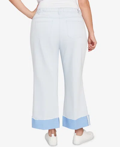 Ruby Rd. Plus Size Cuffed Pull-on Faux Fly Pants In White