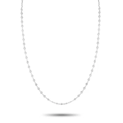 Lb Exclusive 18k White Gold 1.65ct Diamond Necklace Ank-13912-18 In Metallic