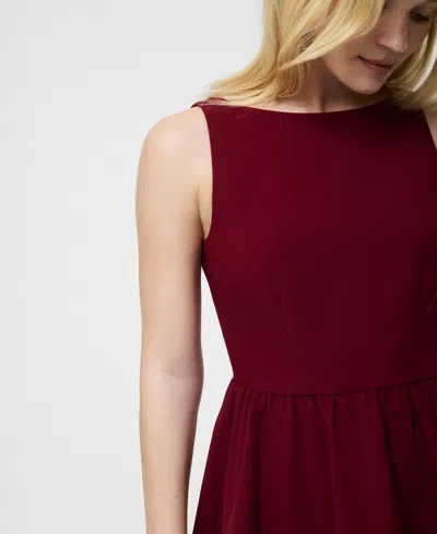 French Connection Women's Fit And Flare Low Back Mini Dress In Burgundy