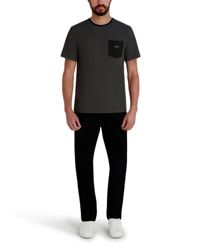 Karl Lagerfeld Men's Textured T-shirt In Gray