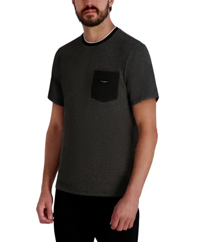 Karl Lagerfeld Men's Textured T-shirt In Gray