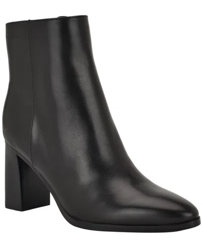 Calvin Klein Women's Dezzi High Block Heel Booties In Black