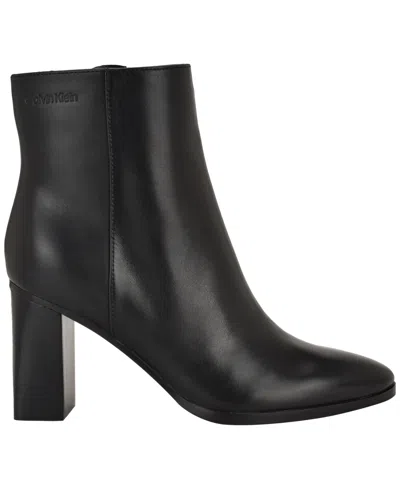 Calvin Klein Women's Dezzi High Block Heel Booties In Black