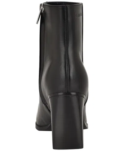 Calvin Klein Women's Dezzi High Block Heel Booties In Black