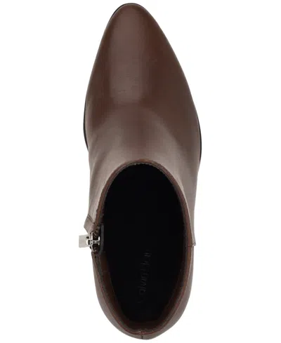 Calvin Klein Women's Dezzi High Block Heel Booties In Brown