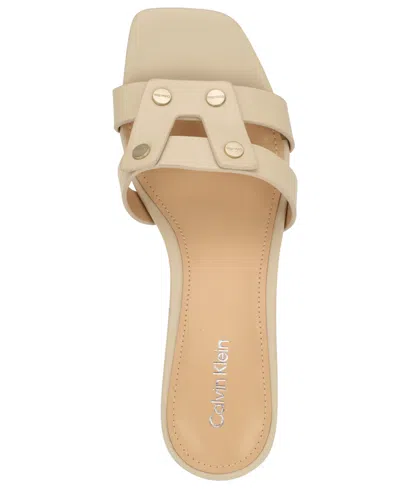 Calvin Klein Women's Andrae Slip-on Block Heel Sandals In White