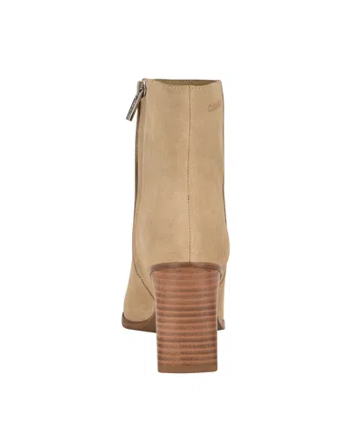 Calvin Klein Women's Dezzi High Block Heel Booties In Neutral