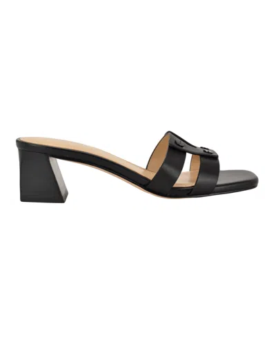 Calvin Klein Women's Andrae Slip-on Block Heel Sandals In Black
