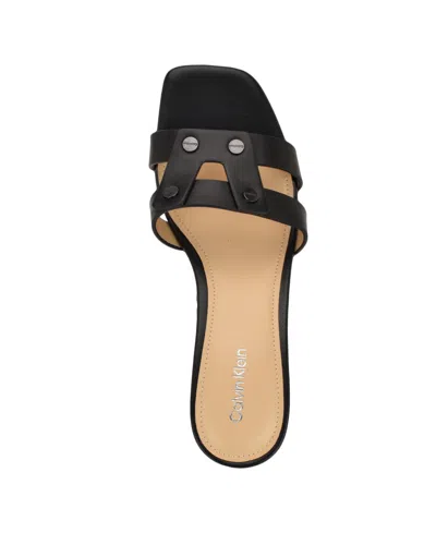 Calvin Klein Women's Andrae Slip-on Block Heel Sandals In Black