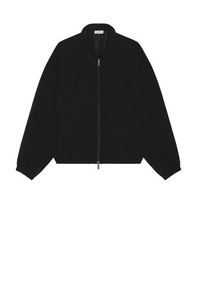 Fear Of God Nylon Zip-up Sweatshirt In Black