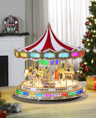 Mr. Christmas Deluxe Holiday Light Show Carousel In Multi
